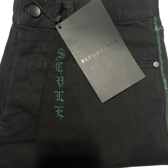 Blvckscvle DLO Straight Leg Black Denim Jeans Size 34 & 36 - Picture 4 of 5